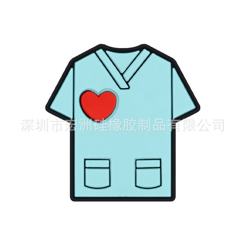 Wholesale 10pcs doctors and nurses series drop glue cartoon silicone beads